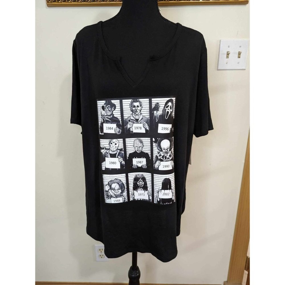 NWT Terra & Sky Custom Horror Villain Mugshot Tee - Size 1X